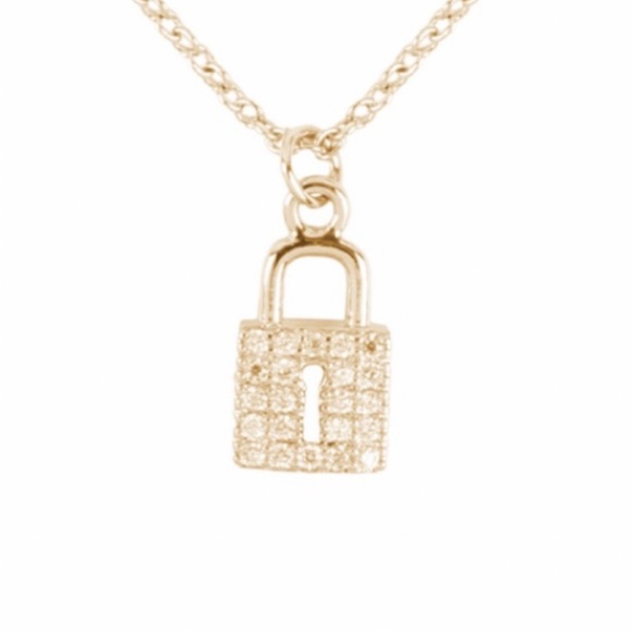 14k Gold Plated Lock Necklace NWT - Picture 3 of 3